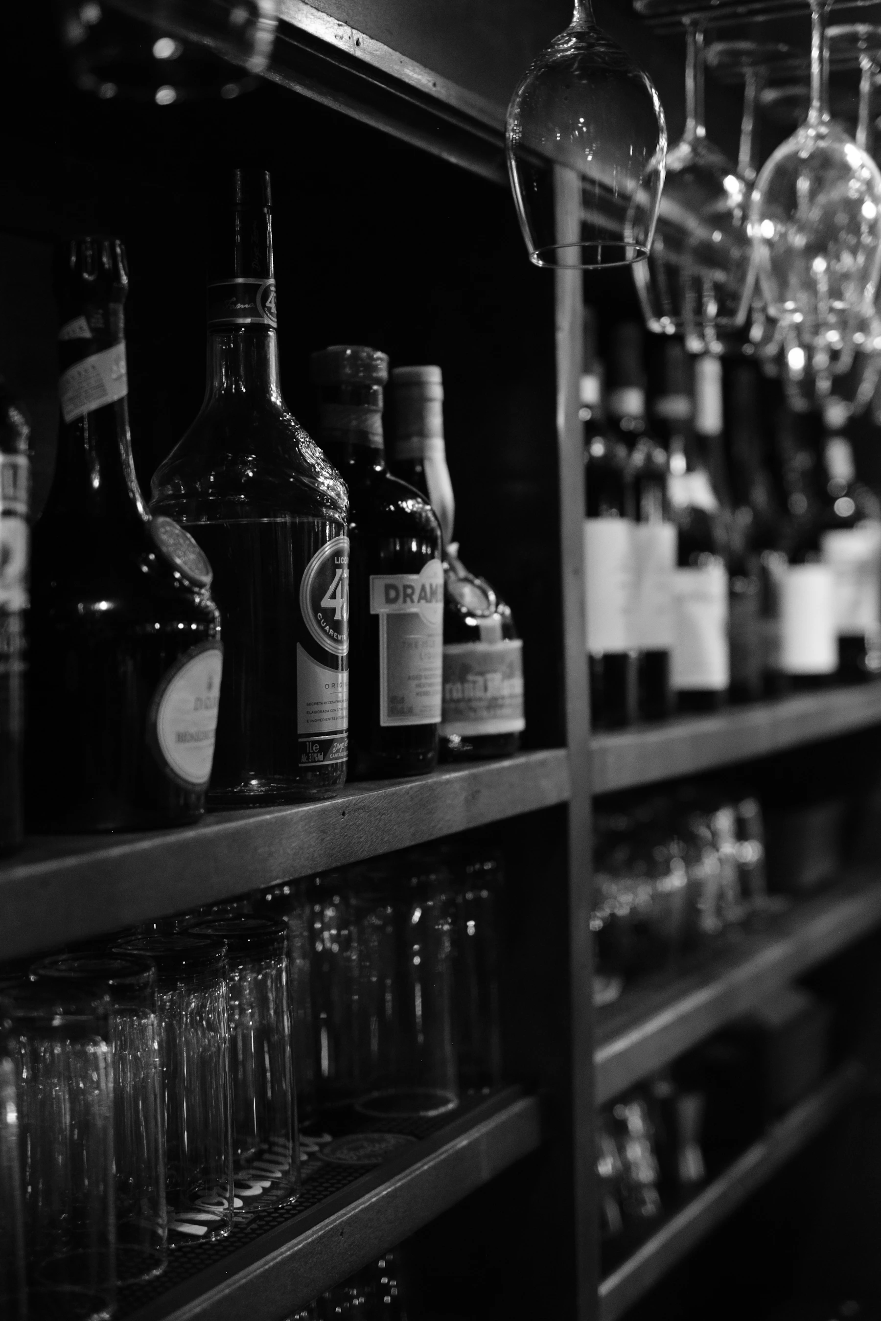 Private dining and bar shelving