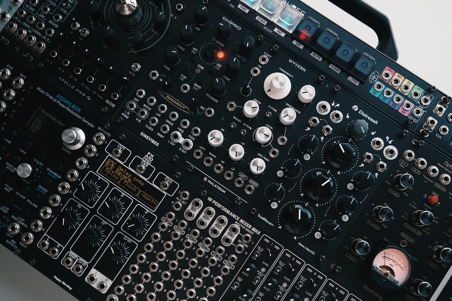 Ashfall filter module seated in a rack beside other modules, in stock