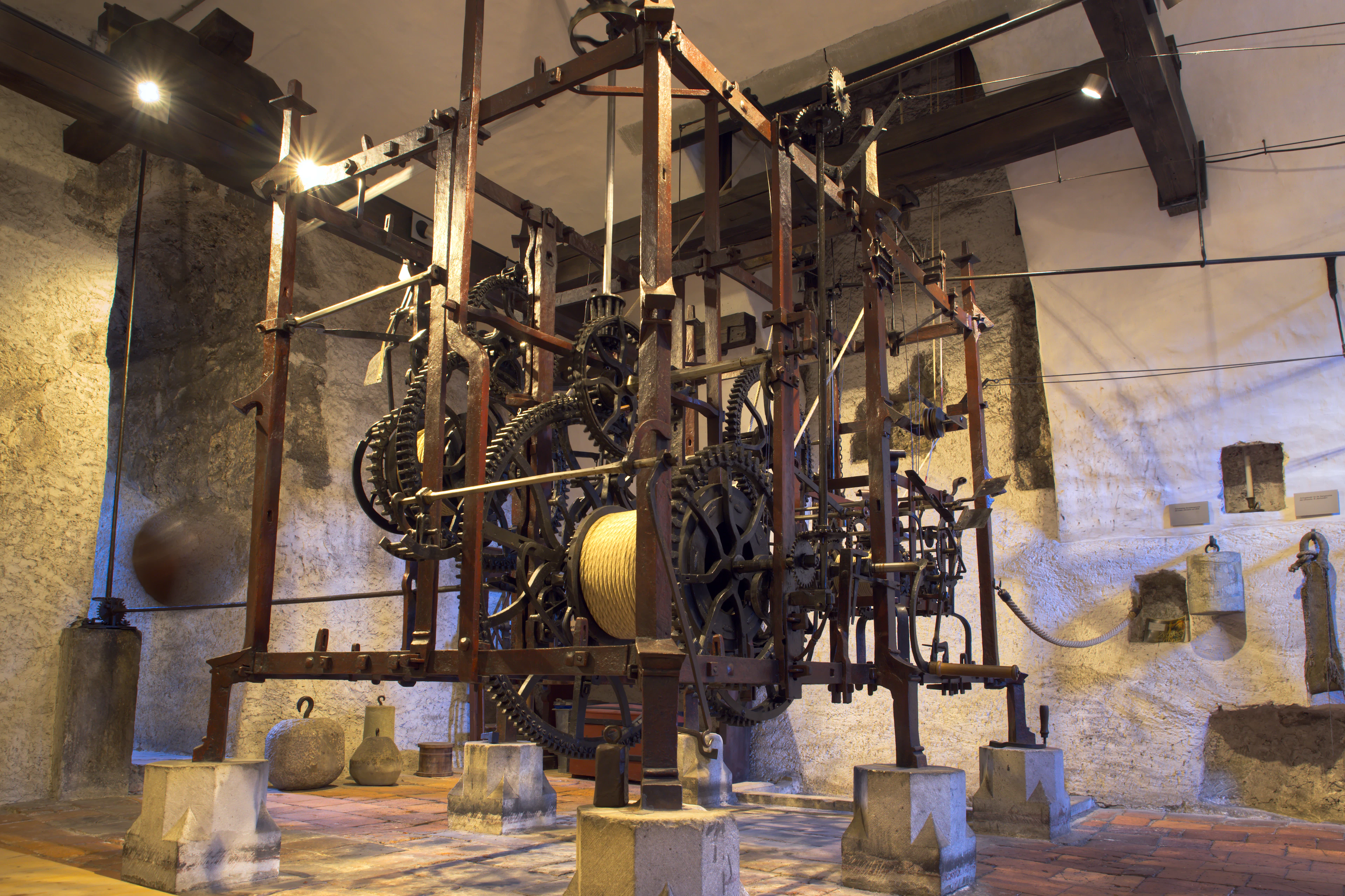 The intricate antique mechanism of an astronomical clock, like the Zytglogge’s in Bern