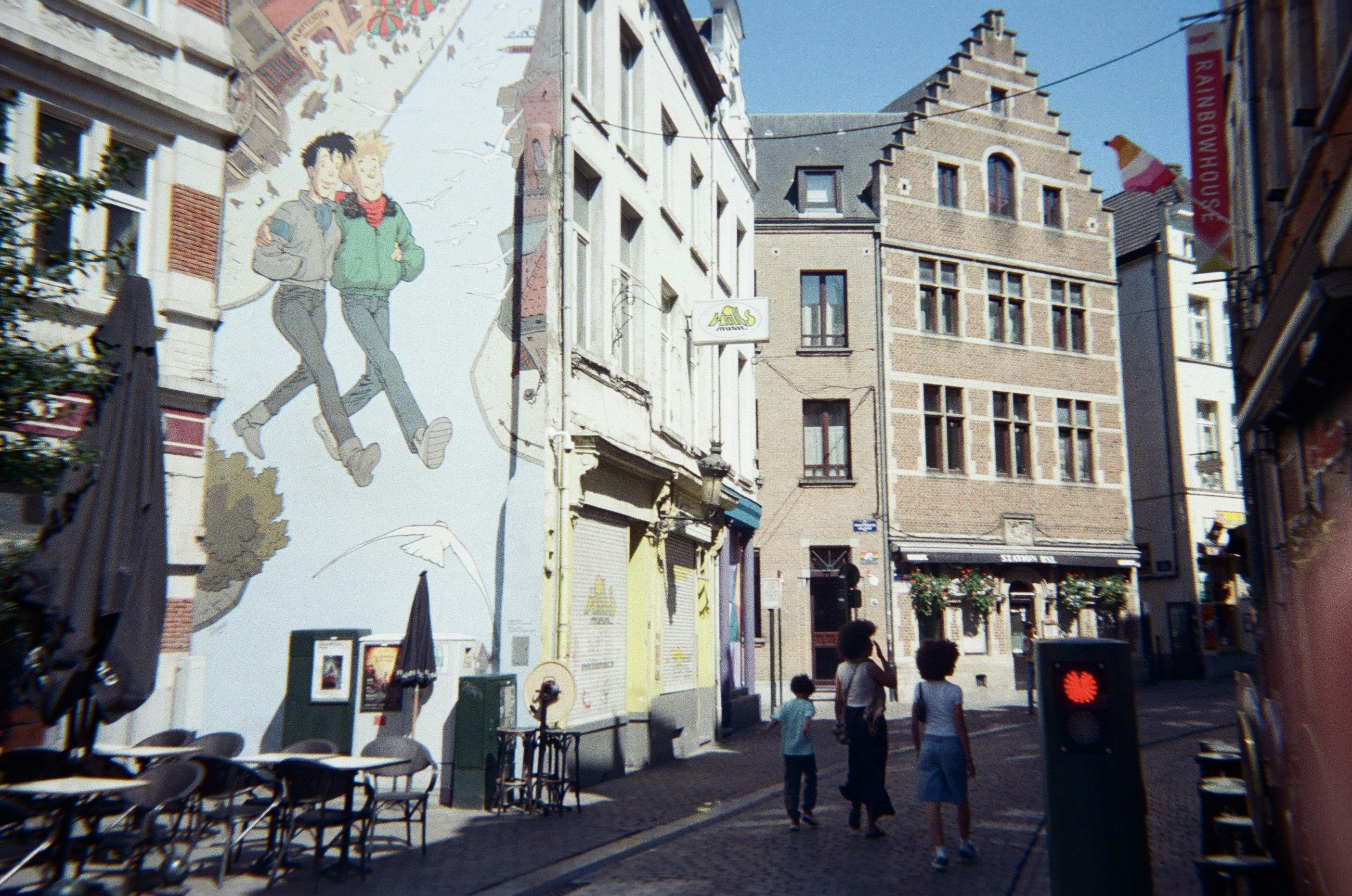 Brussels friterie street scene