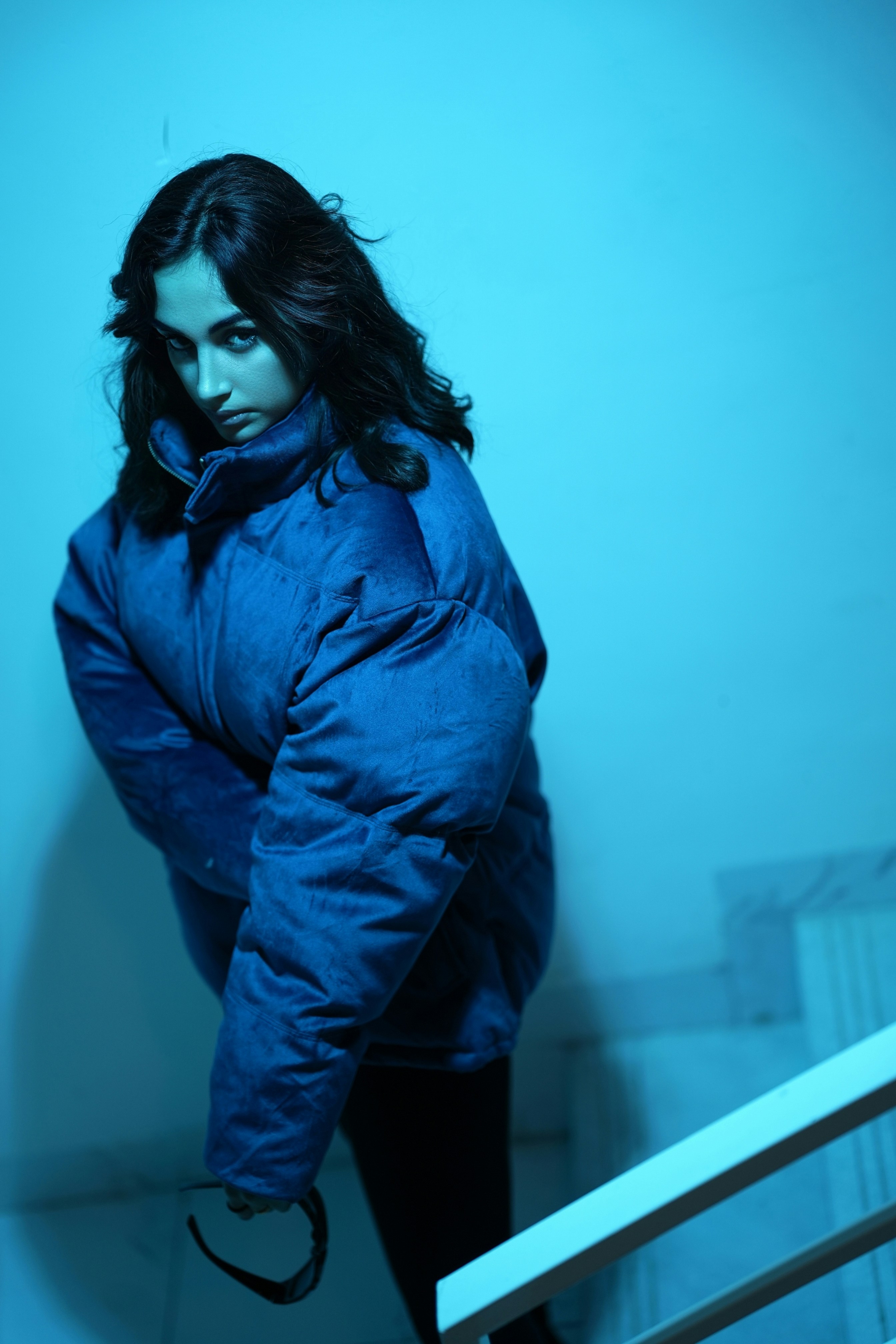 Doudoune bleue Bershka taille S
