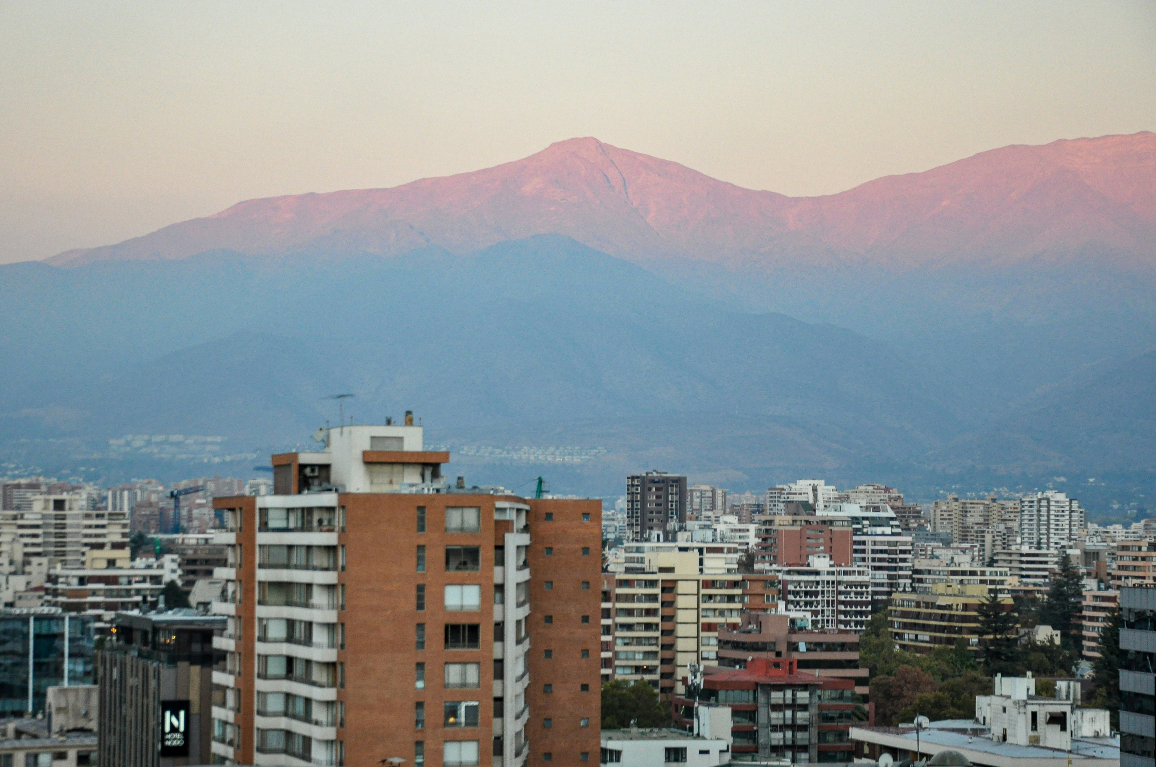 Santiago skyline at dusk