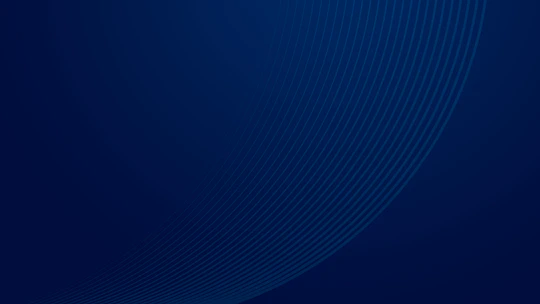 Deep blue background with subtle curved lines