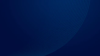 Deep blue background with subtle curved lines