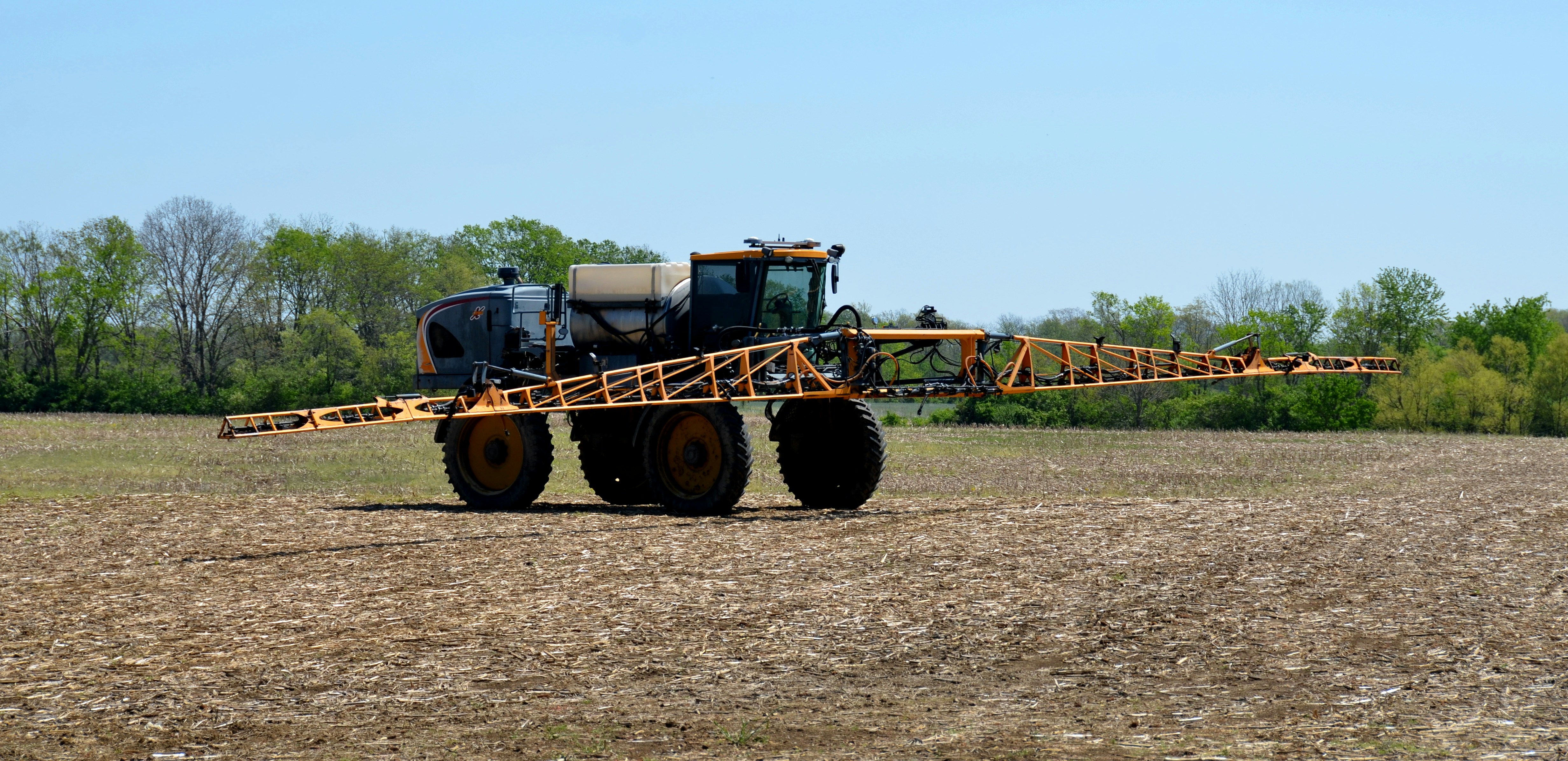 Farm AG Sprayer preparing soil for Spring Planting