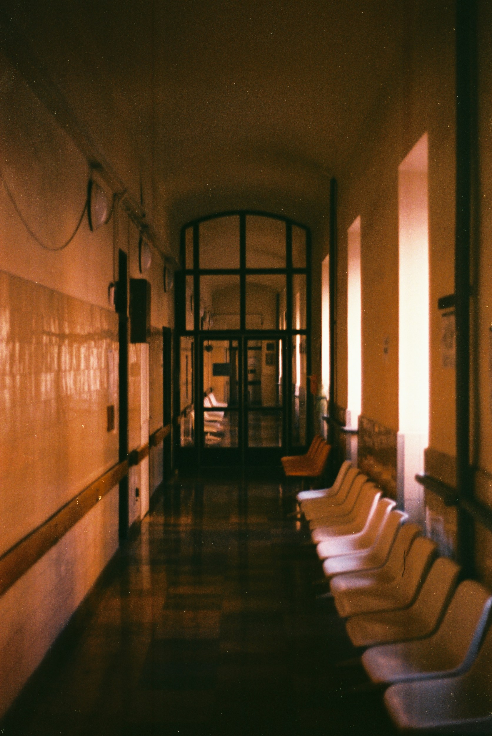 hospital corridor window light quiet