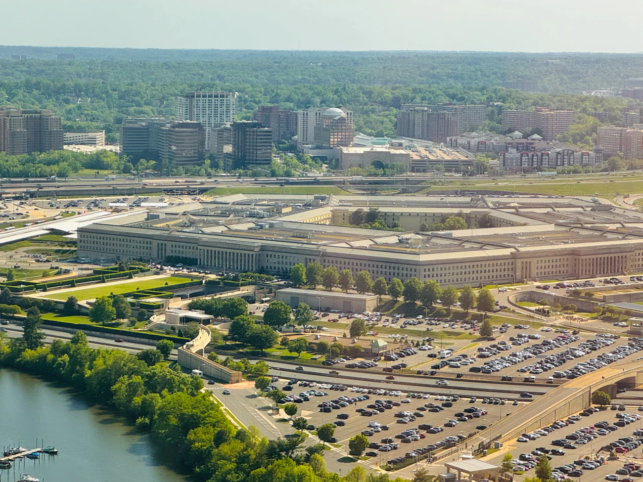 Aerial view of the Pentagon in Arlington, Virginia