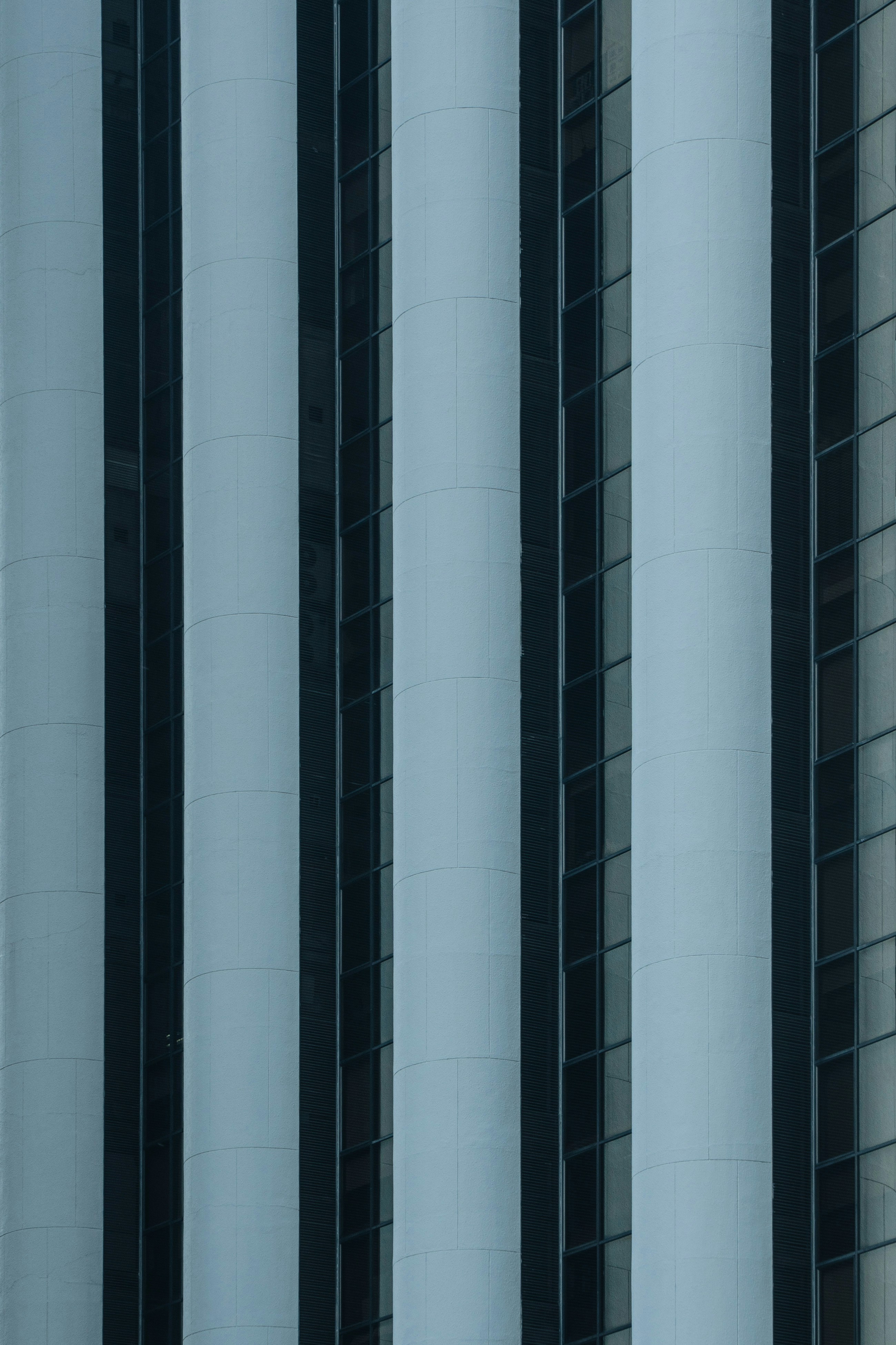 Modern building facade with vertical striped design