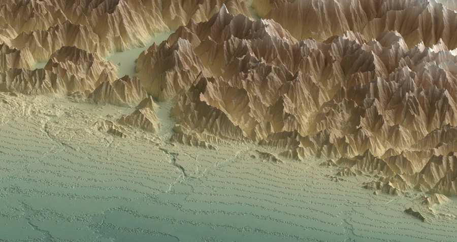 Topographic map of mountain terrain