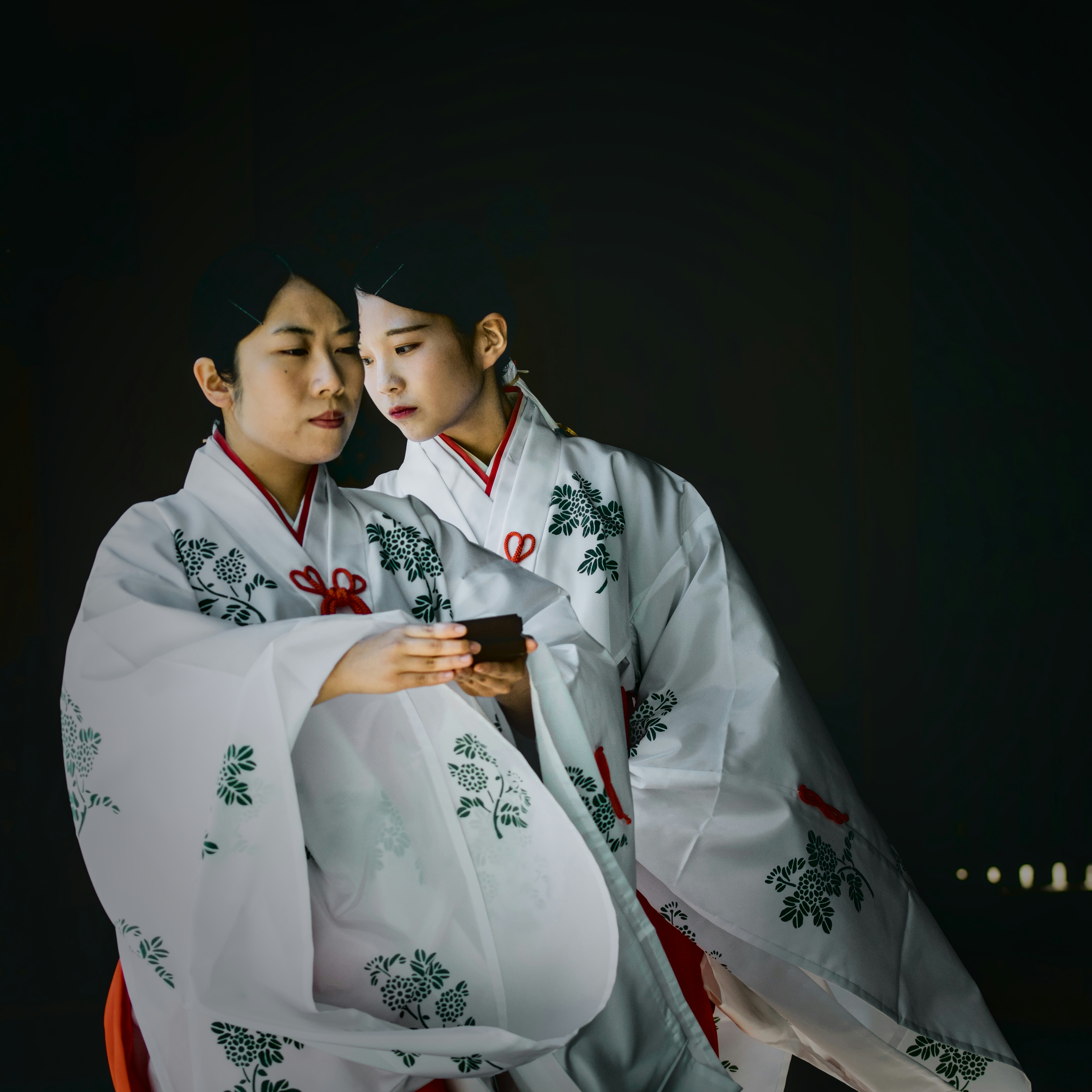 Formal furisode kimono displayed in atelier