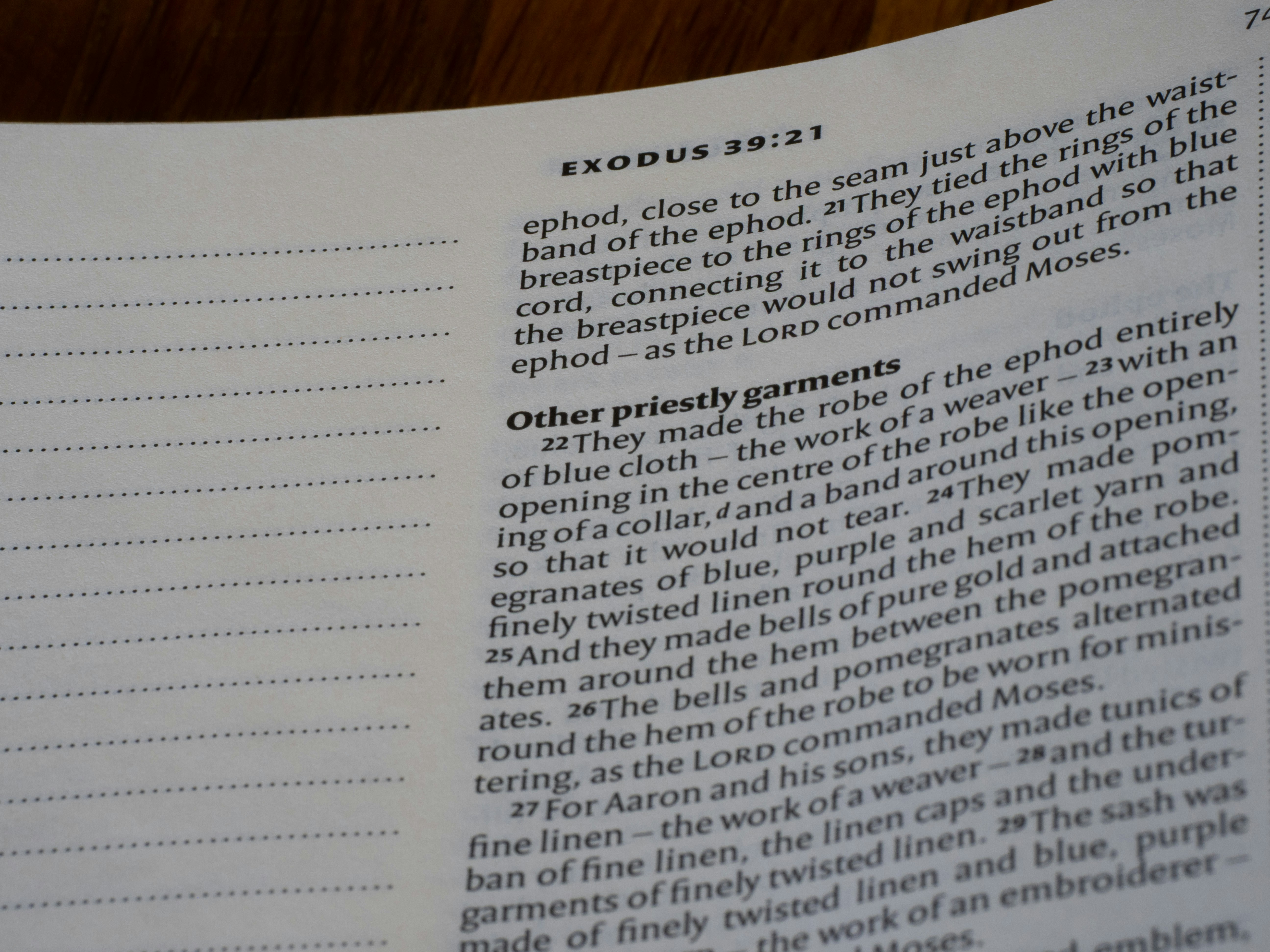 Close-up of an open book with text.