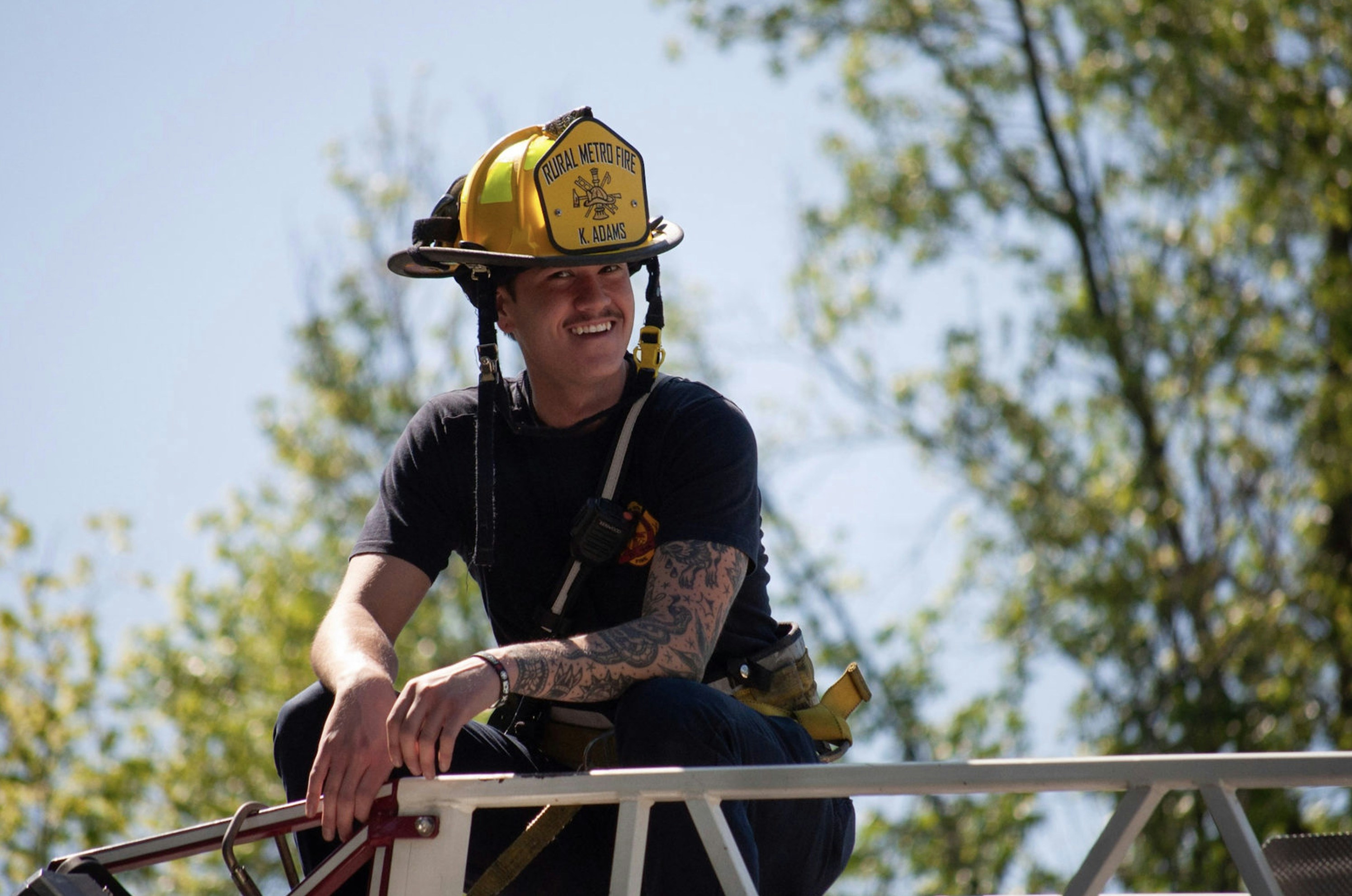 First responders in protective gear