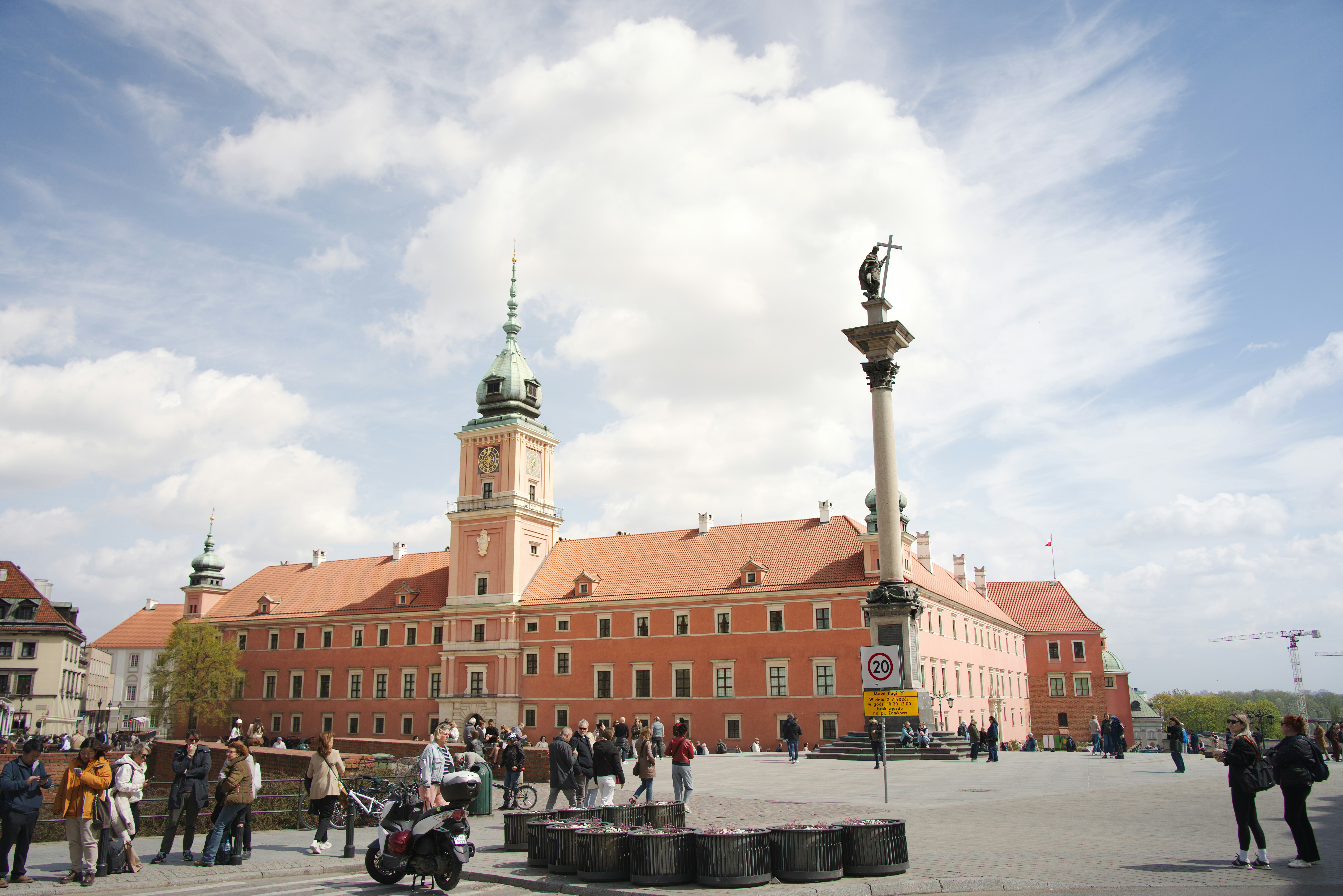 Royal castle and column in warsaw, poland