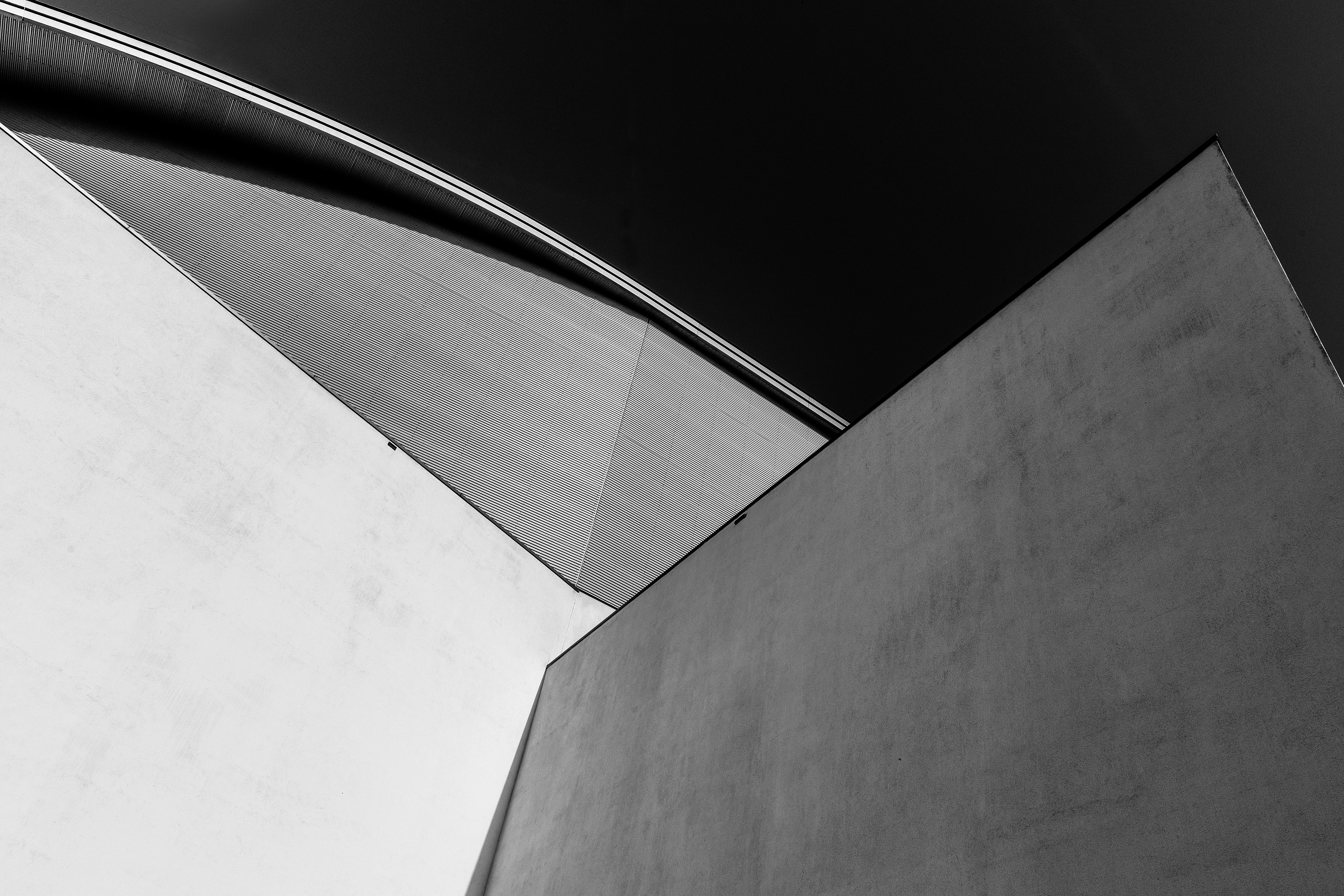 Abstract architectural forms in black and white