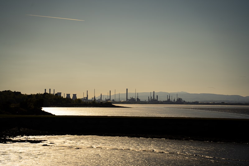 Industrial landscape with oil refinery