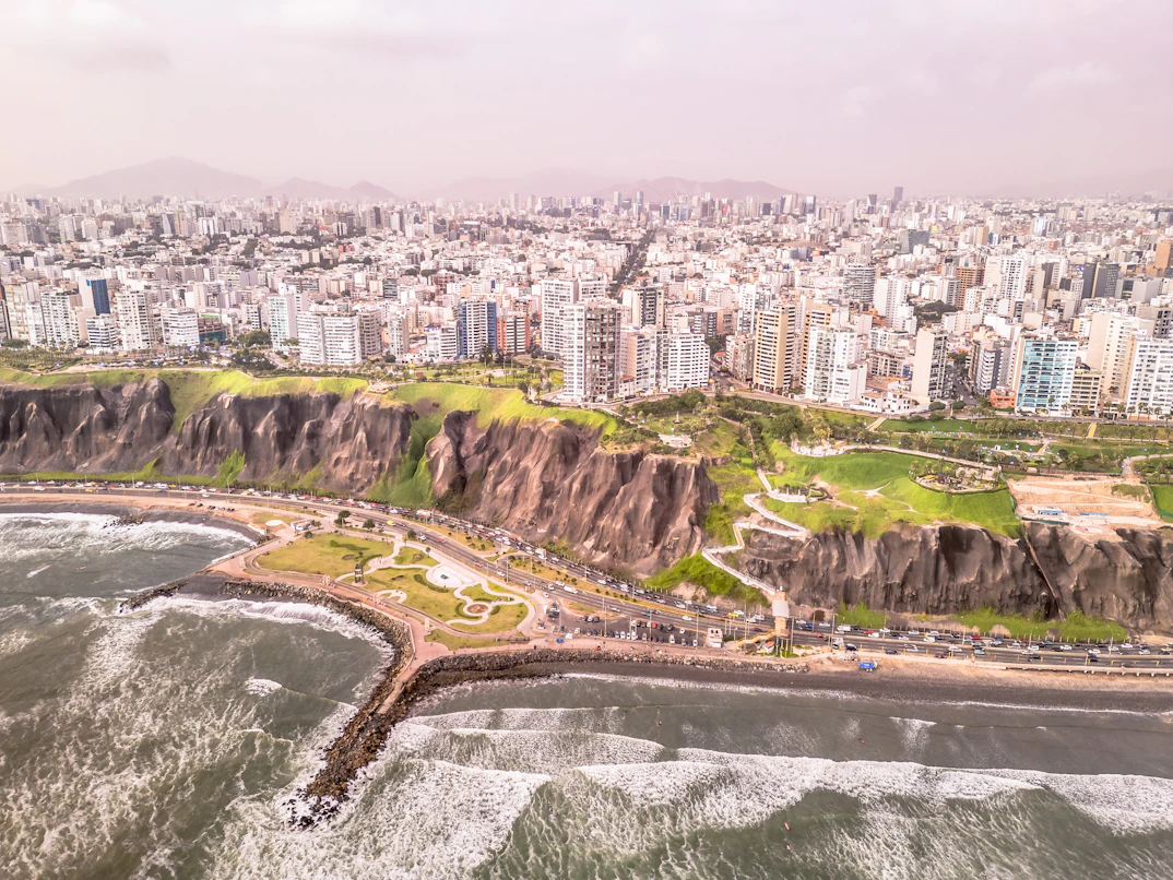 Dramatic cliffs of Lima, Peru