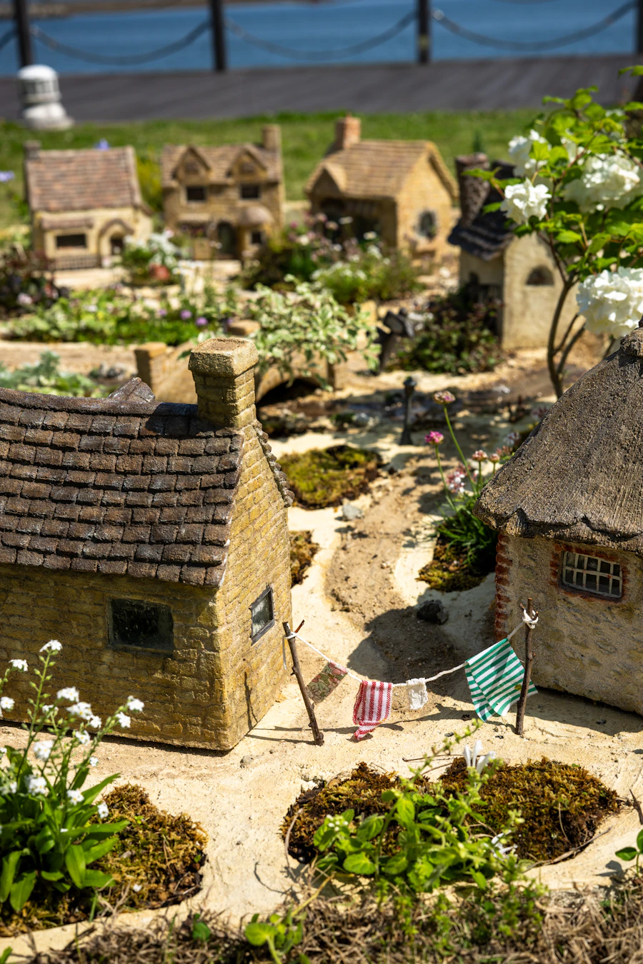 Miniature village with tiny houses