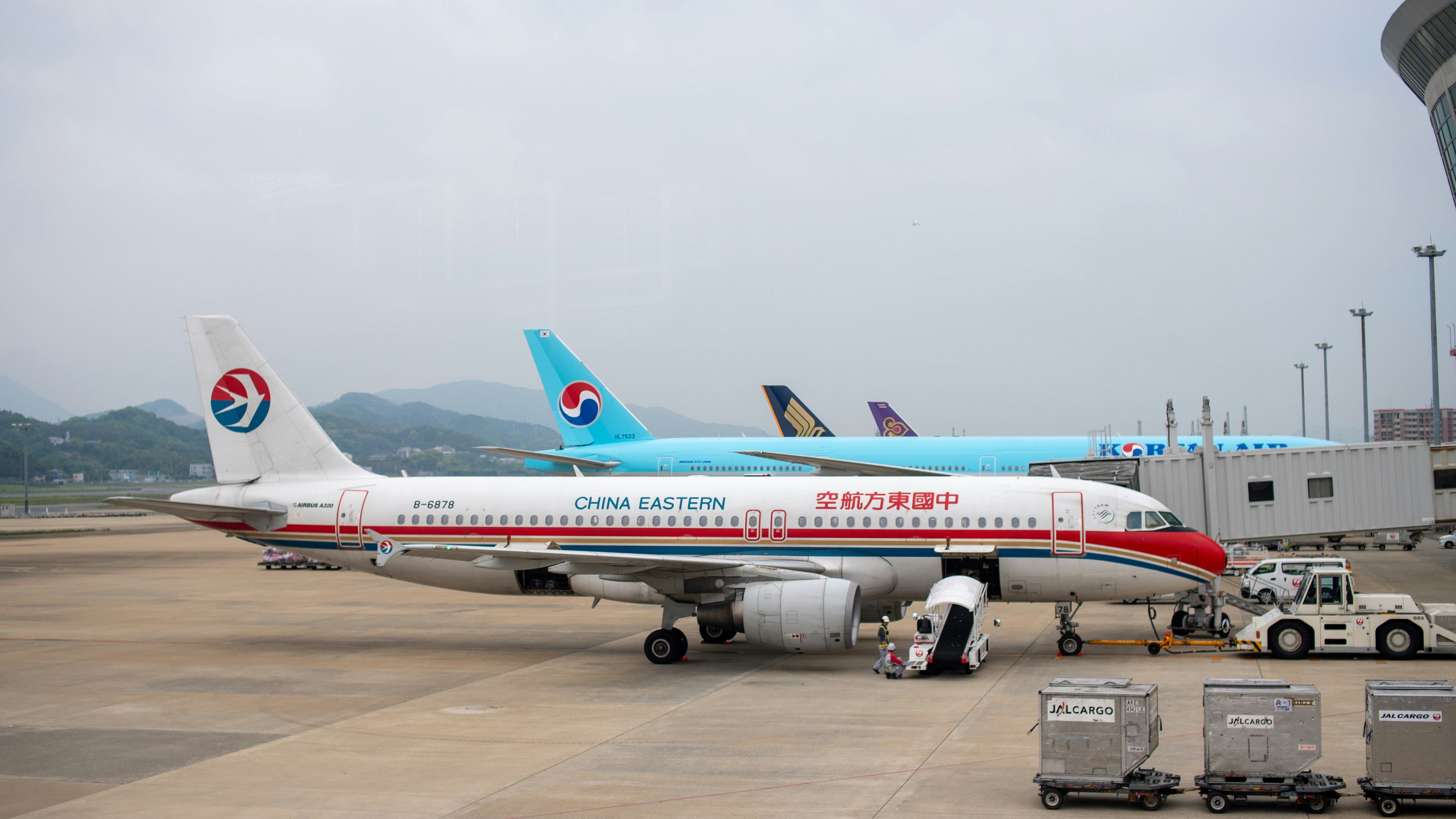 China eastern airlines plane at airport tarmac