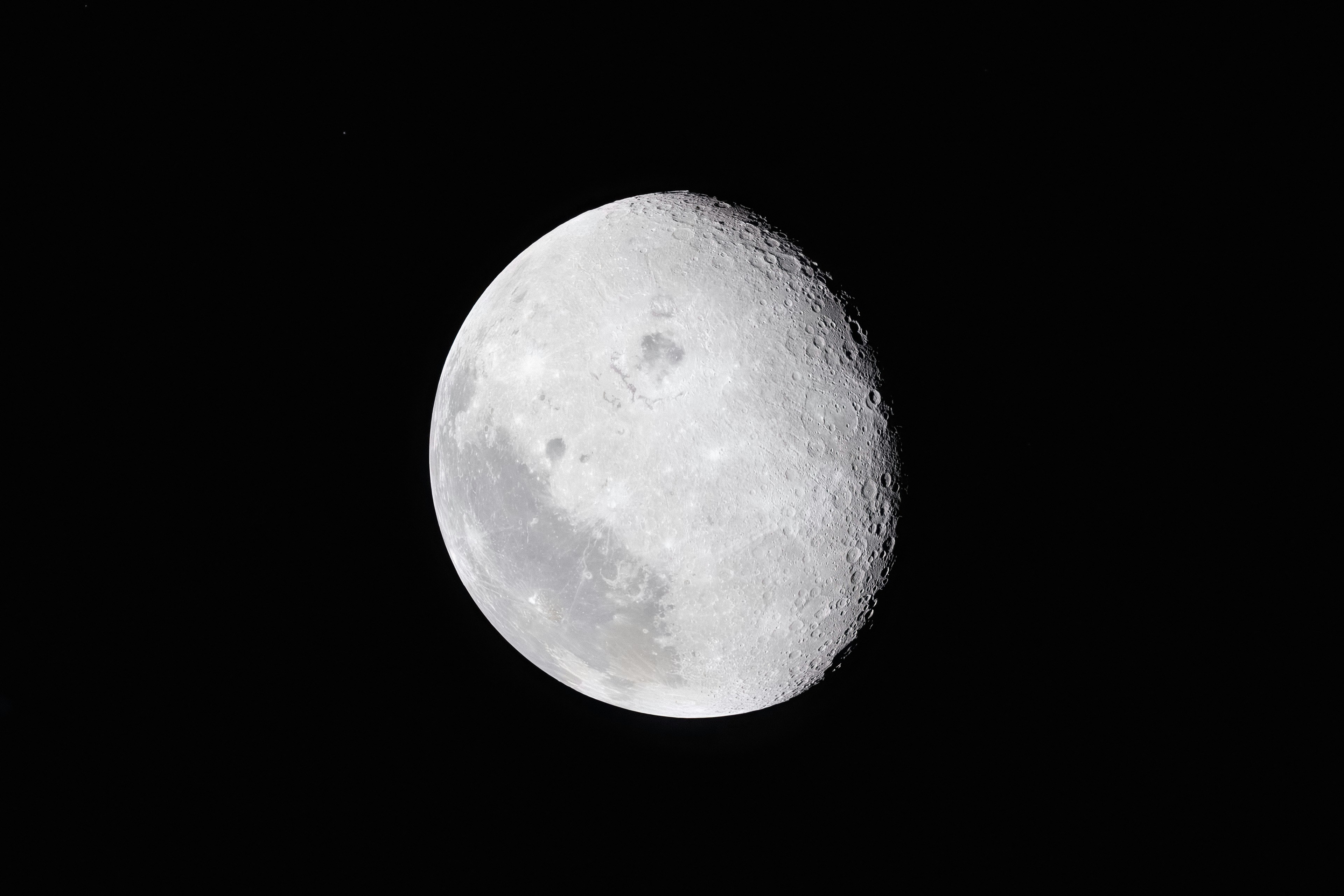The moon against a black sky