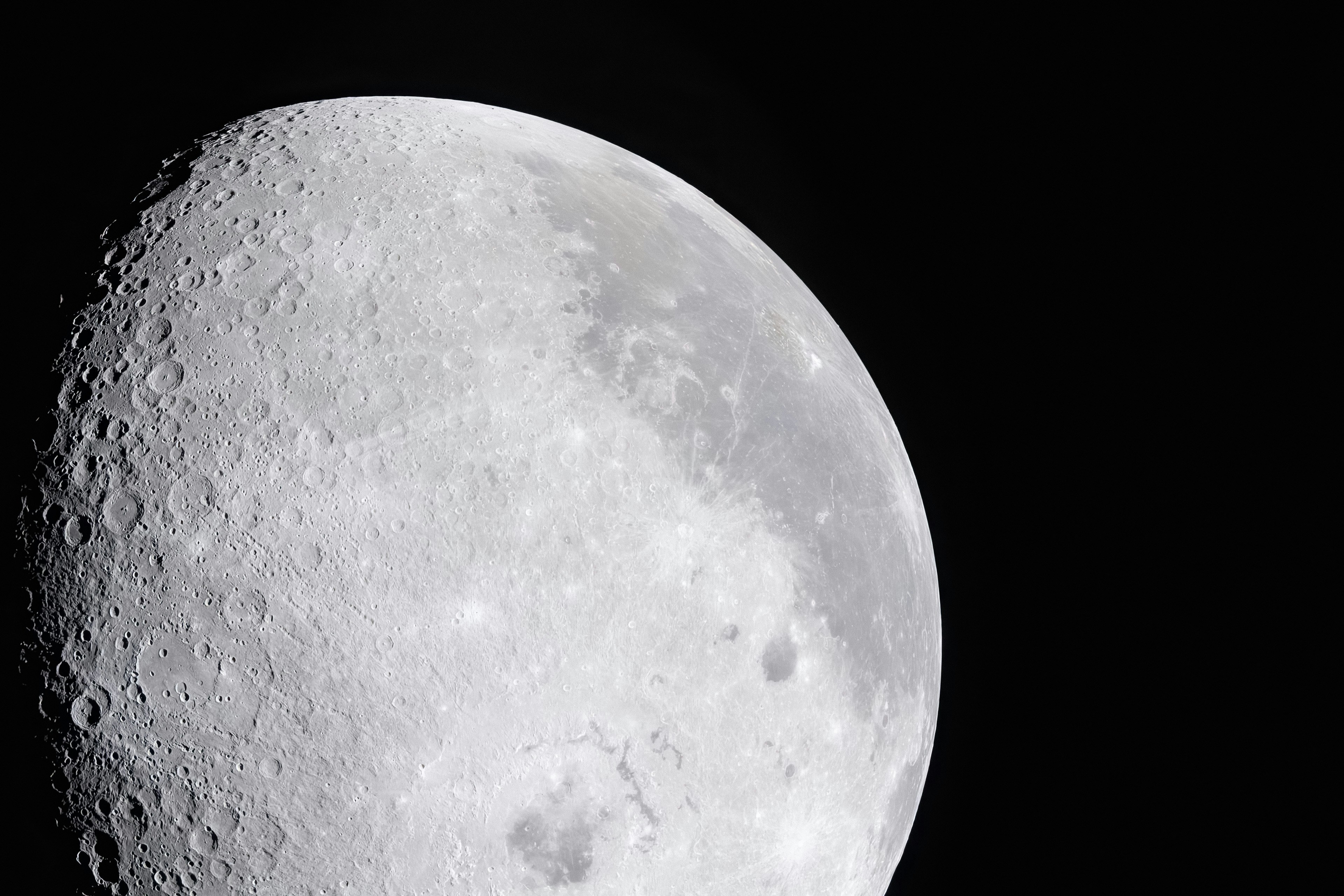 Close-up view of the moon's surface