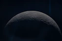 The surface of the moon with craters visible.