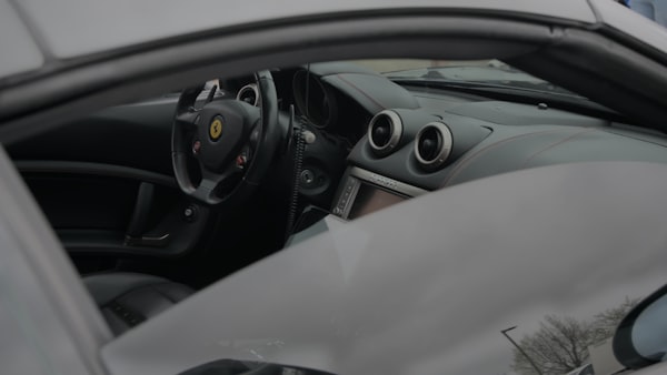 Luxury sports car interior with premium controls