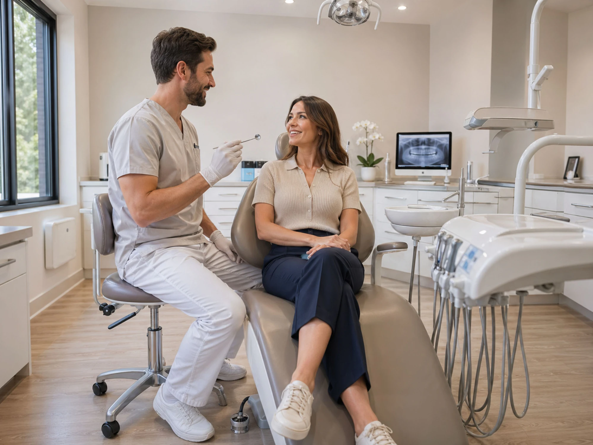 Nyugodt konzultáció a DENTALIS rendelőben