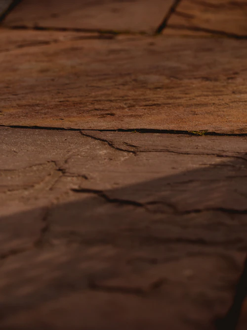 Close-up of rough brown natural stone