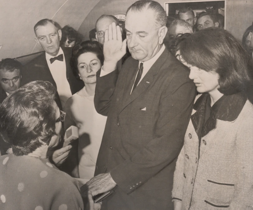 Lyndon b. johnson takes the oath of office