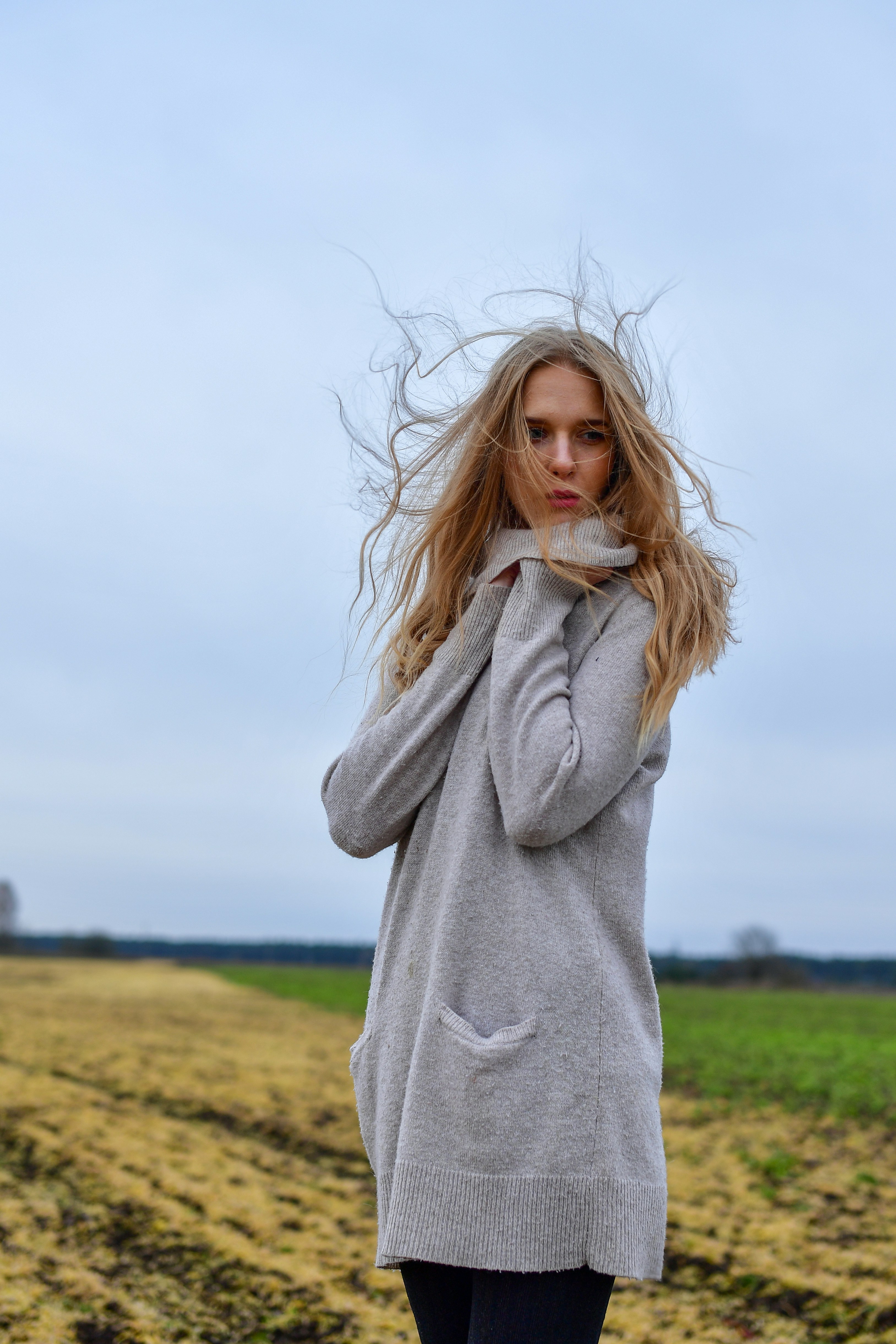 Pull laine mérinos beige cozy