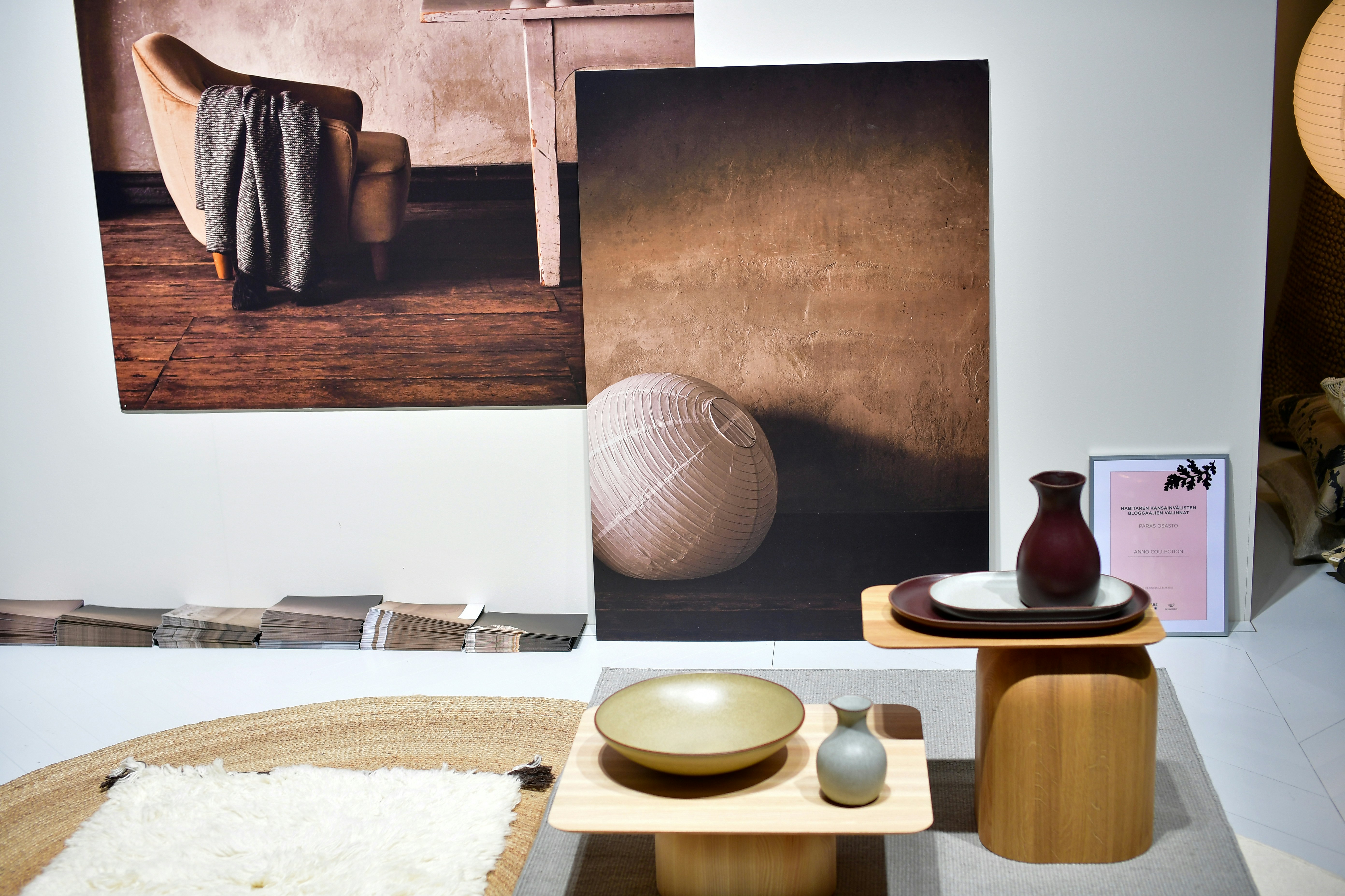 Interior design display with furniture and decor