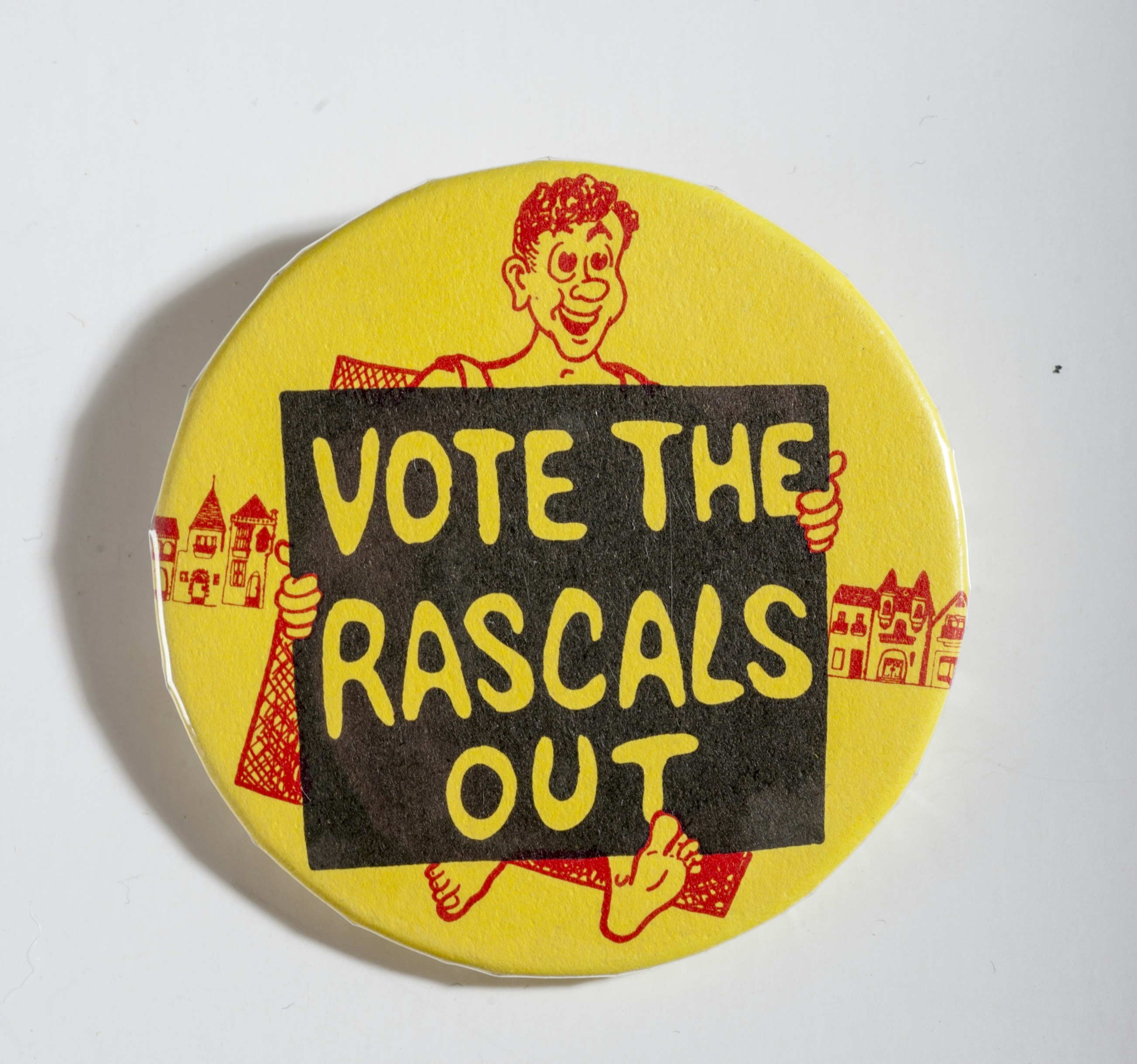 Wähle die Schurken raus, Wahlkampf-Button
