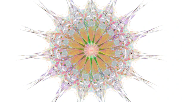 A colorful abstract fractal starburst pattern
