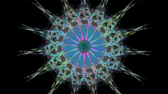Abstract fractal pattern with blue and pink hues