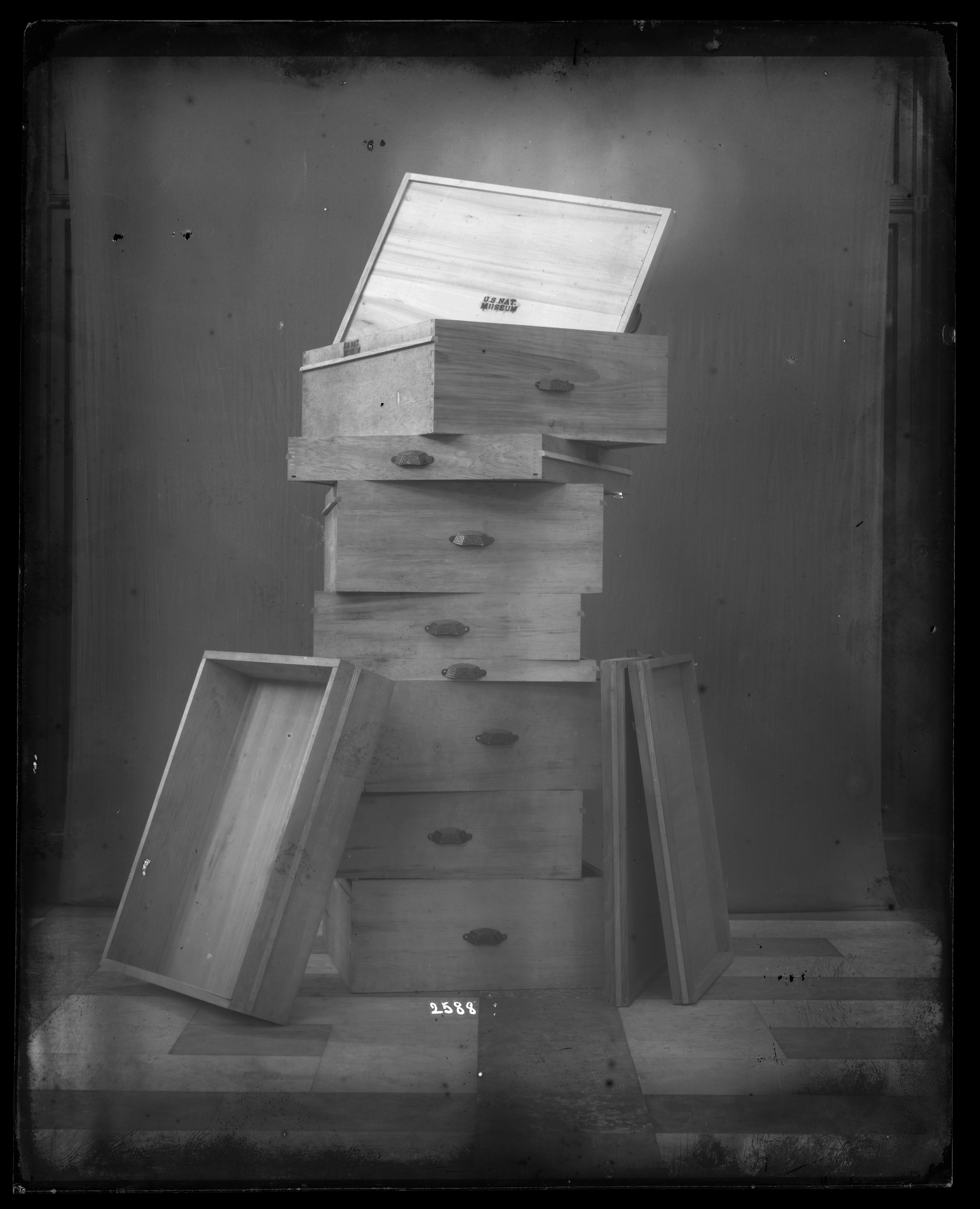 Empty drawers in the United States National Museum, now known as the Arts and Industries Building. From 10\