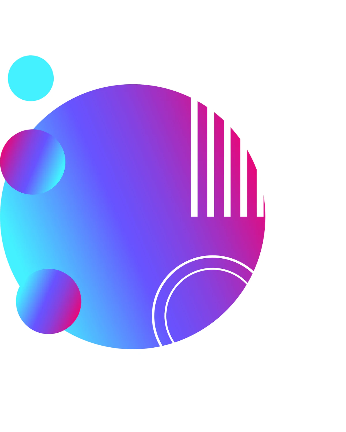 Abstract gradient circles and geometric shapes representing clean vector output