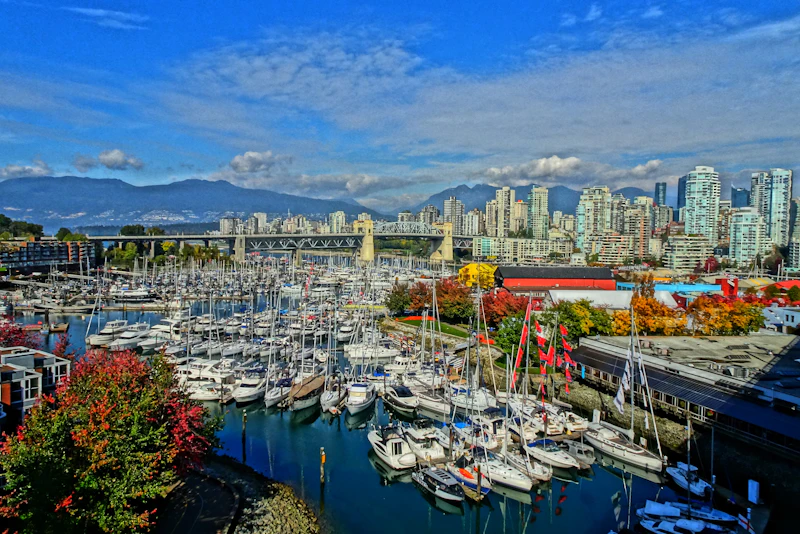 Marina with the Metro Vancouver skyline beyond