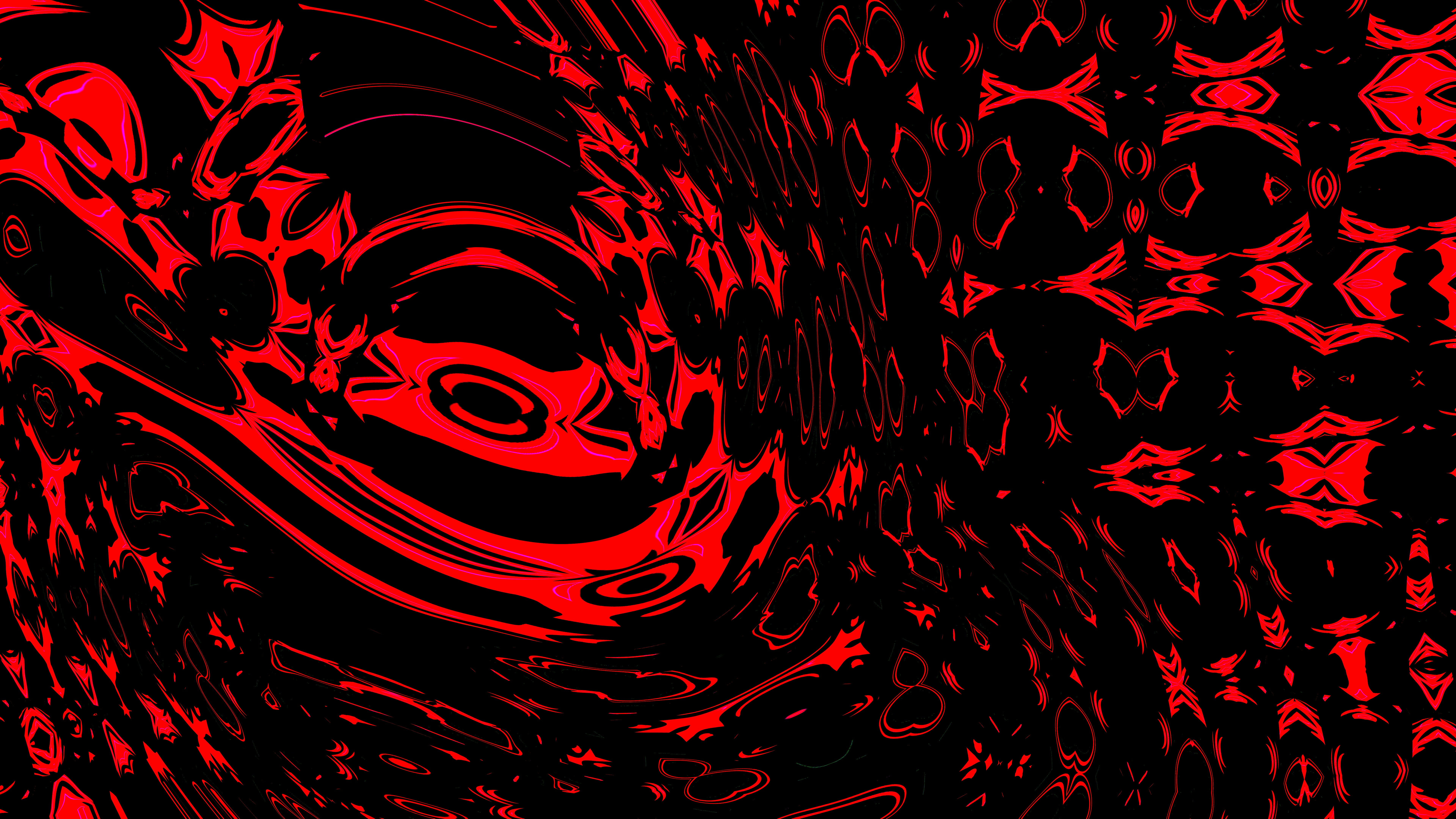 Abstract red and black swirling patterns