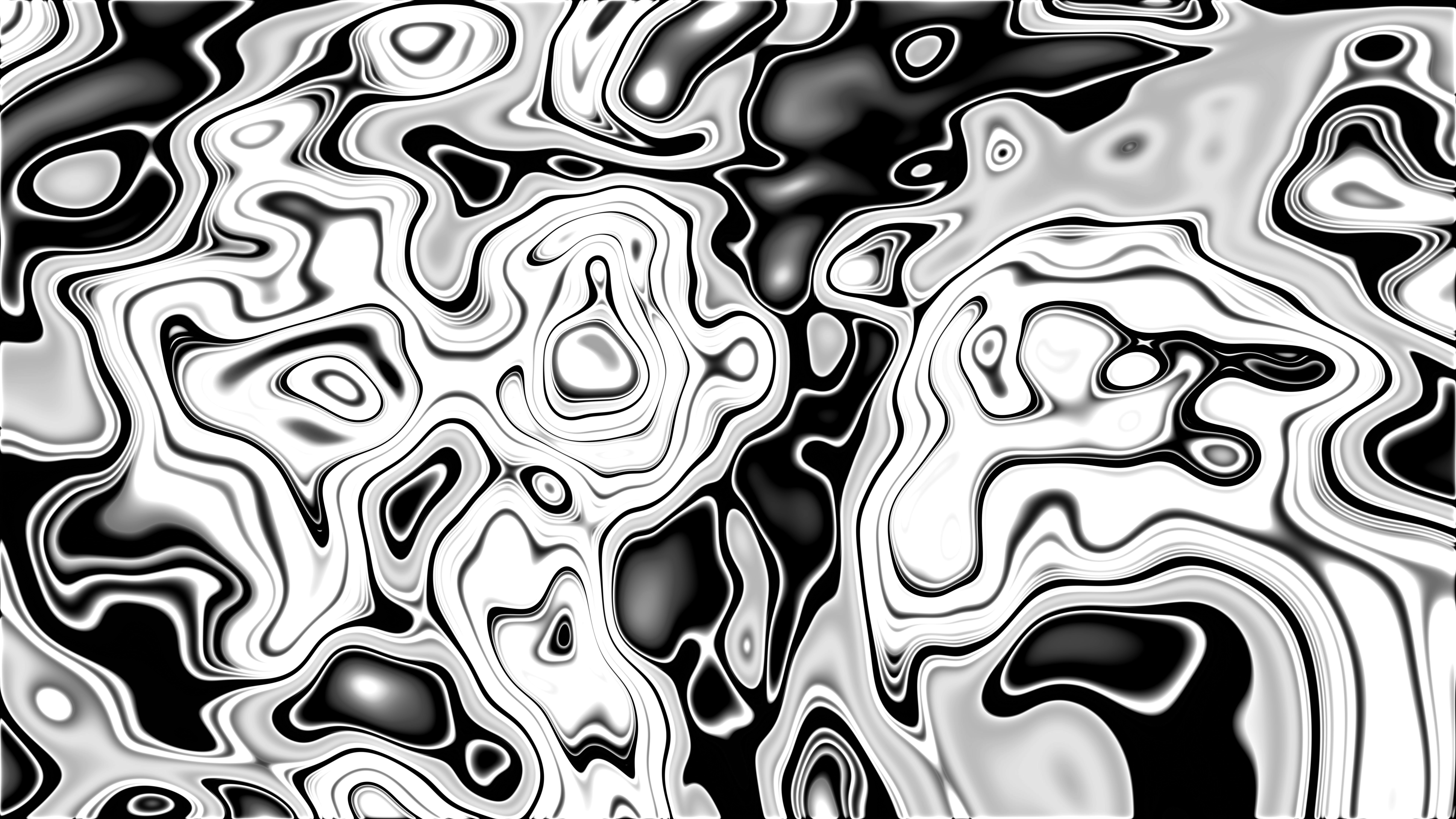 Abstract black and white swirling patterns
