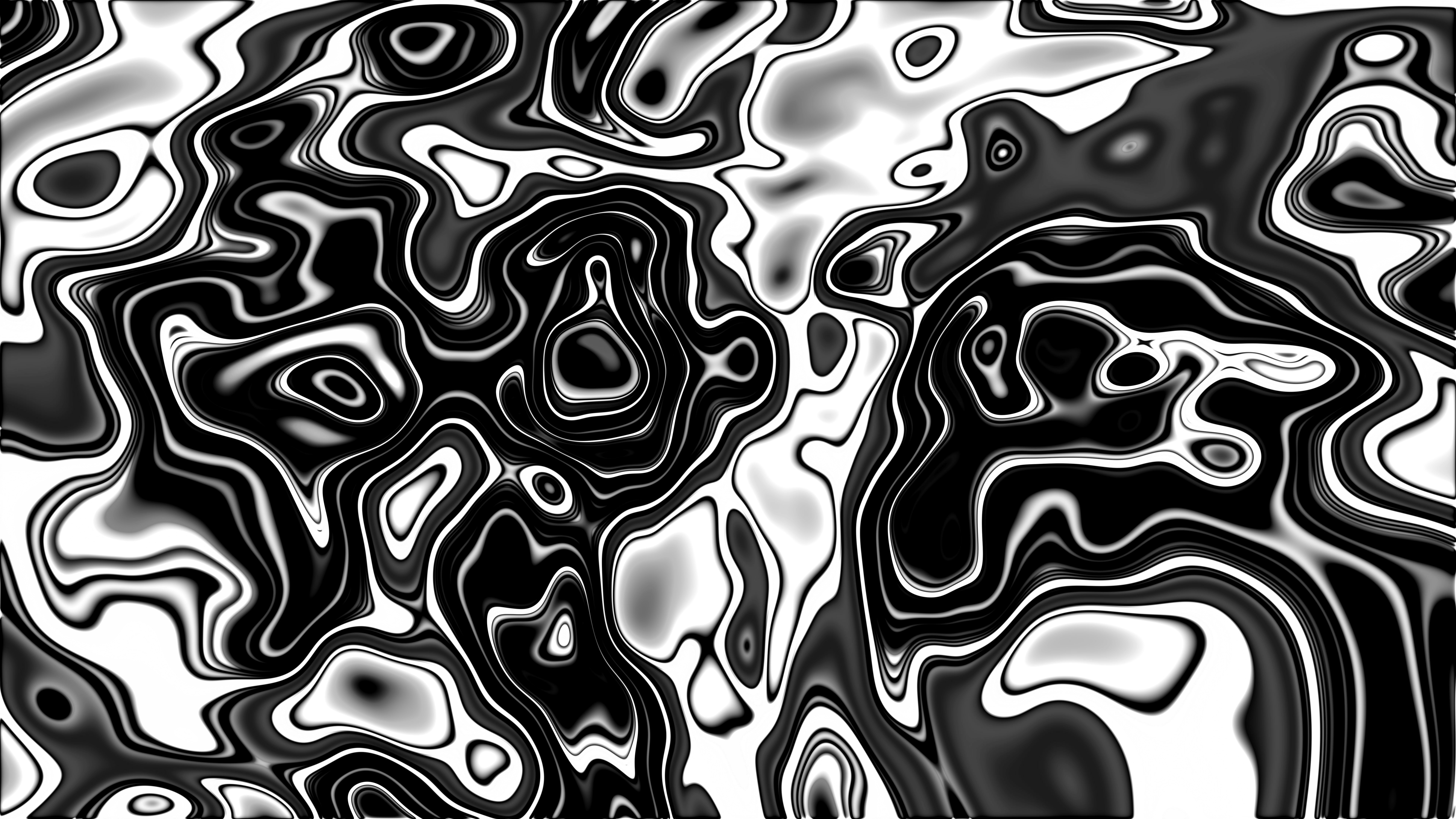 Abstract black and white fluid patterns