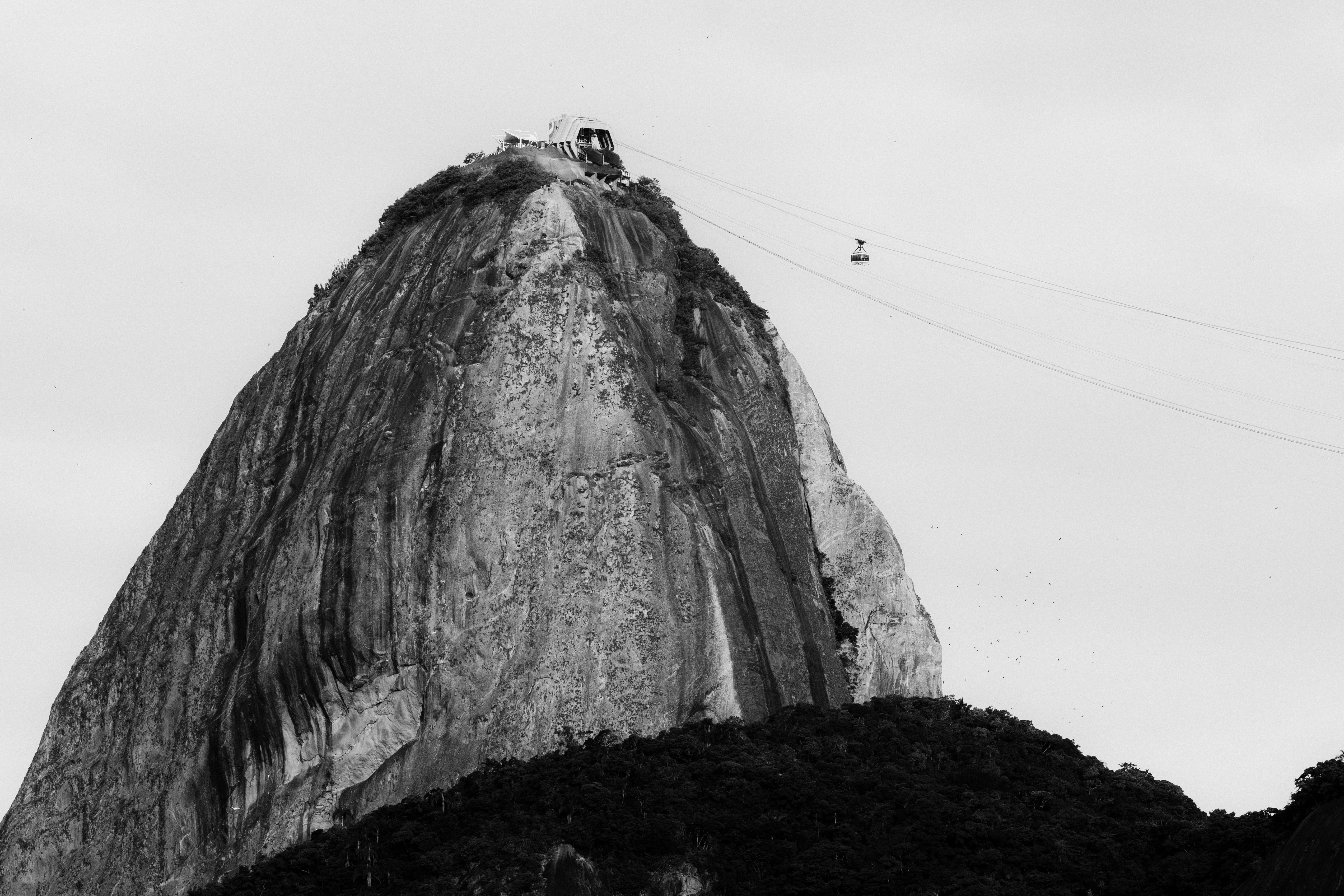 Sugarloaf mountain with cable cars in rio de janeiro