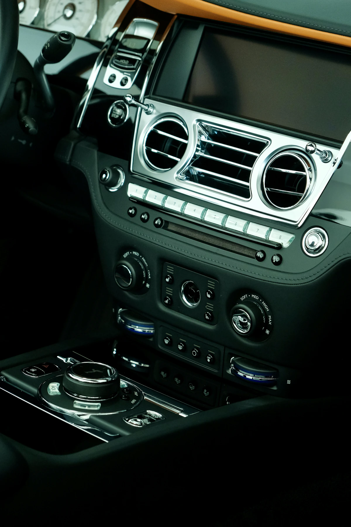 Luxury car interior dashboard representing Roadlume automotive technology