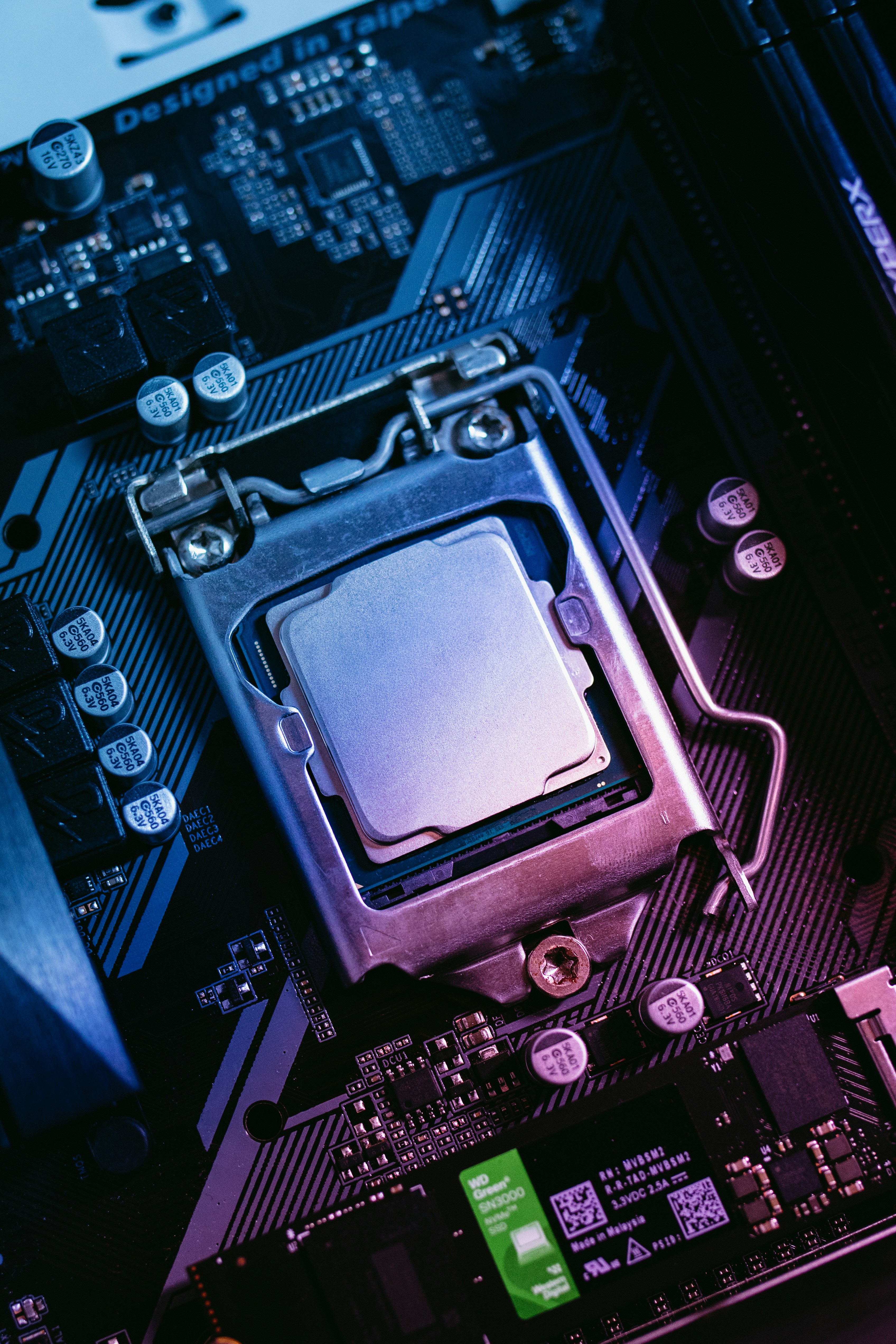 Cpu processor installed on a computer motherboard