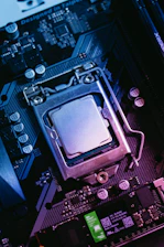 Cpu processor installed on a computer motherboard