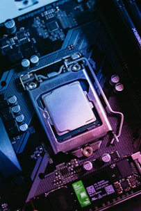 Cpu processor installed on a computer motherboard