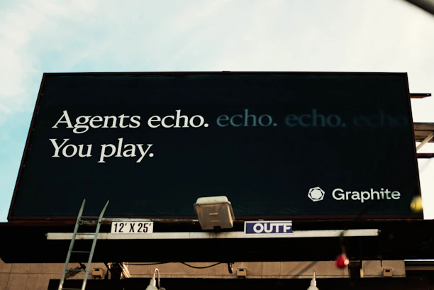 Billboard with "agents echo. echo. echo. you play."