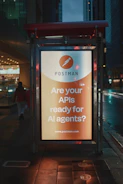 Postman advertisement asking about ai agent readiness for apis.