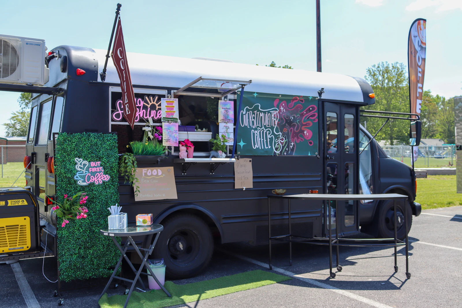 Food truck with colorful signage