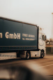 White truck with "katzenexpress" on side