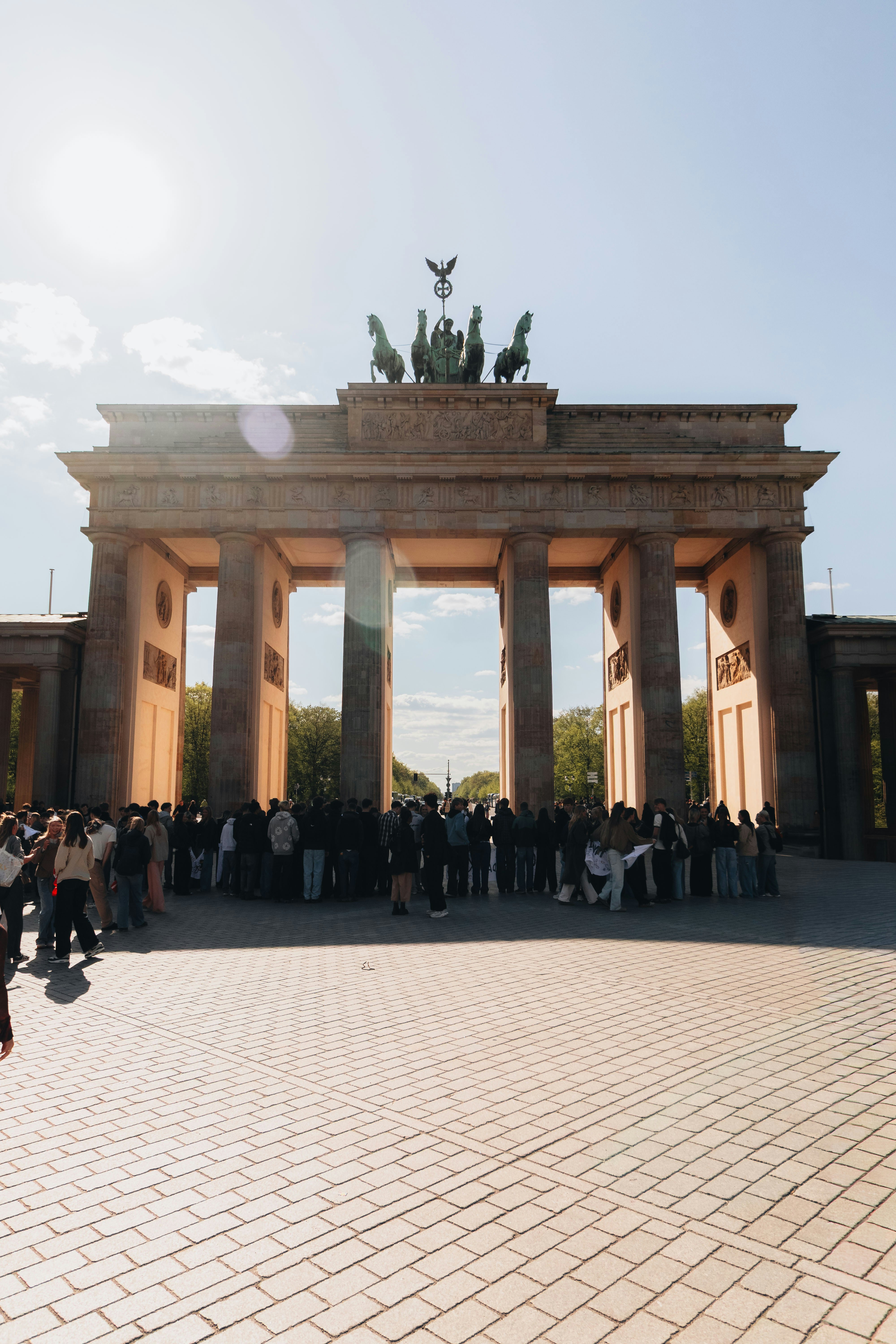 Brandenburg gate with a crowd gathered photo – Free Summer Image on ...